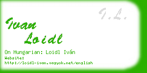 ivan loidl business card